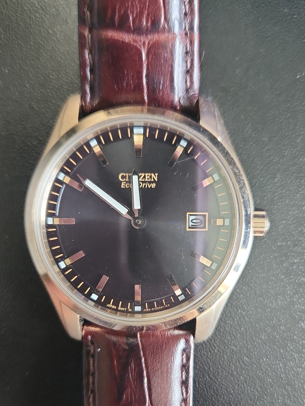 Citizens Eco-drive Corso Watch Brown Leather Strap Caliber J165